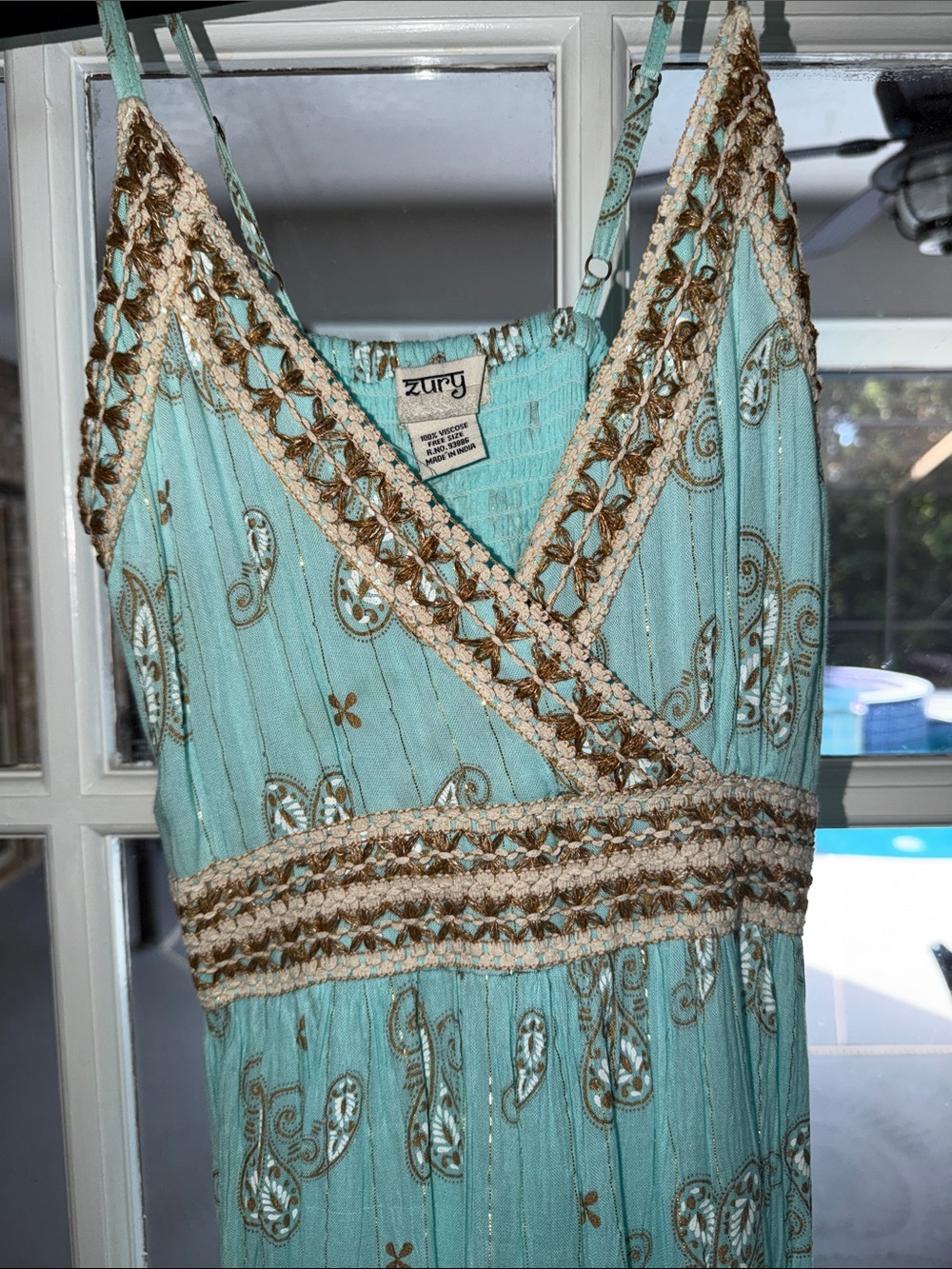 Sky Blue Embroidered Maxi Dress - Unbranded - Picture 4 of 8